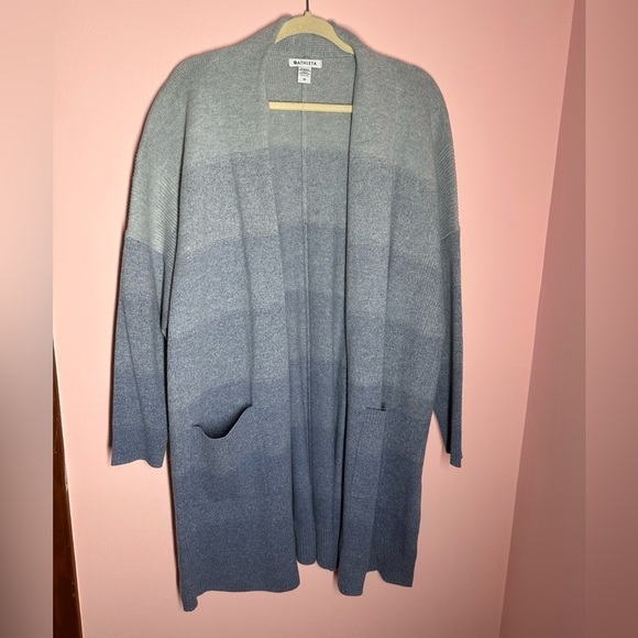 Athleta Blue Ombré Spirit Wool Cashmere Cardigan Sweater Size 1X - Picture 2 of 5